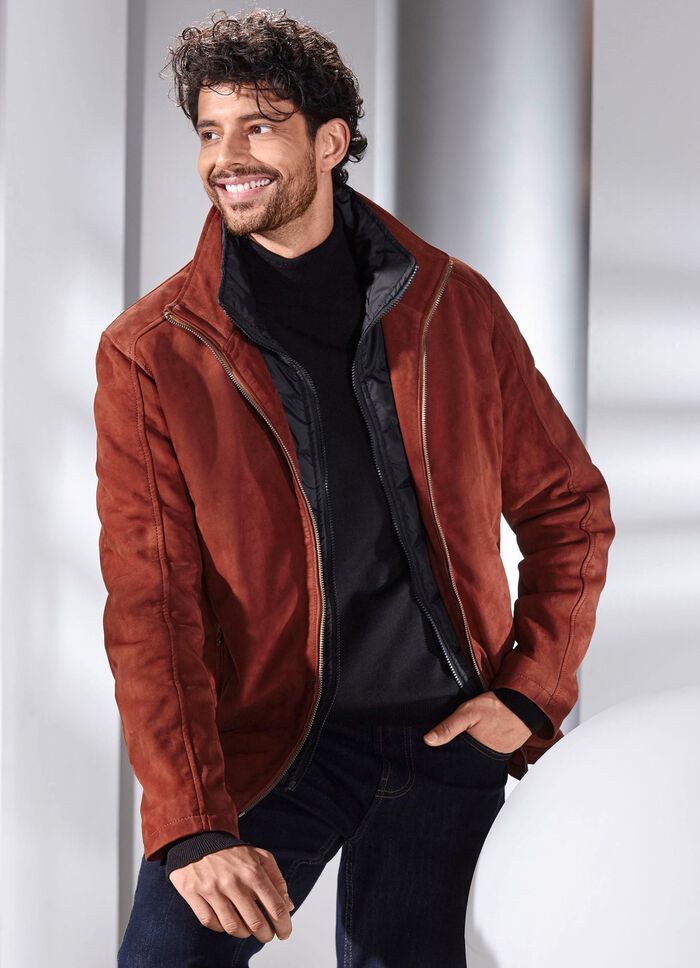 Lederkurzjacke mit Innentaschen 