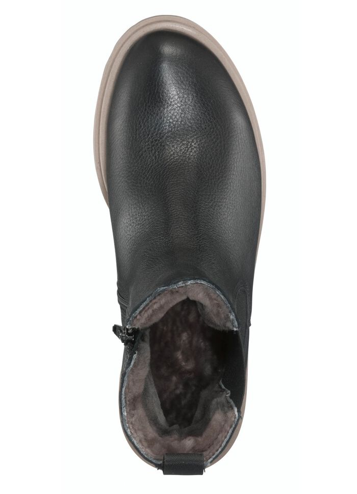 Trendige Stiefelette mit kuscheligem Lammfellfutter SCHWARZ