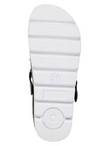 Sommerliche Damen-Clogs, aus Leder SCHWARZ