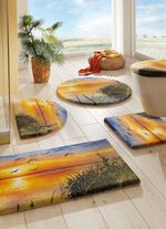 Farbenpr&auml;chtige Badgarnitur mit sch&ouml;ner Bandeinfassung 