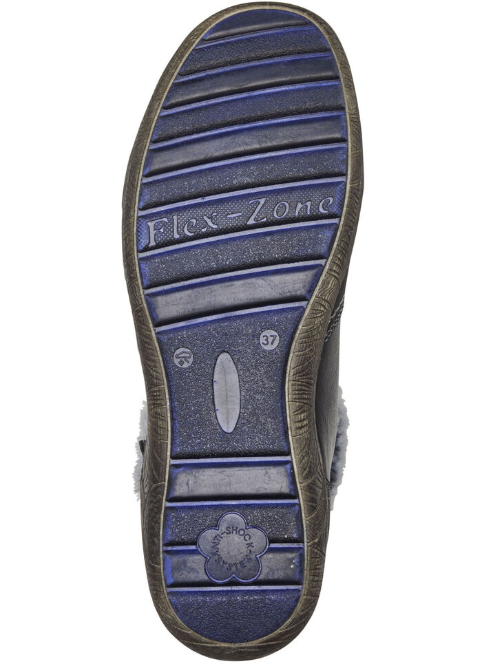 ELENA EDEN Bootie mit grauem Plüschkragen SCHWARZ-GRAU