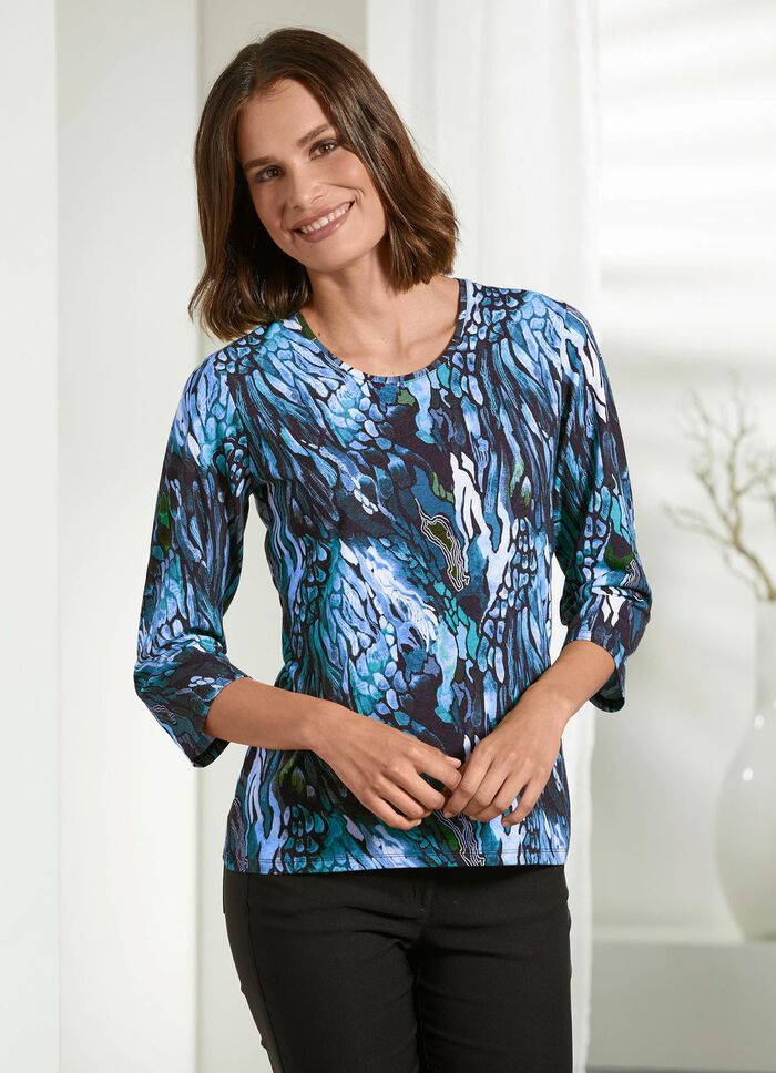 Bezauberndes Shirt mit softem Griff in 2 Farben BLAU-SCHWARZ