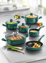 XXL-Topf-Set, 10-teilig, mit Antihaft-Keramikbeschichtung GR&Uuml;N