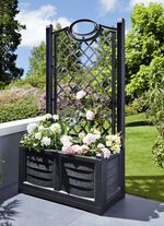 Pflanzkasten aus Kunststoff in toller Holz-Optik 