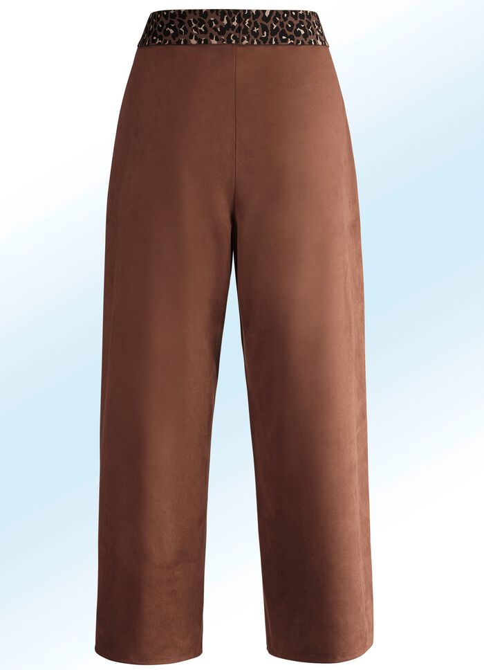 Weich flie&szlig;ende Culotte in Wildleder-Optik 