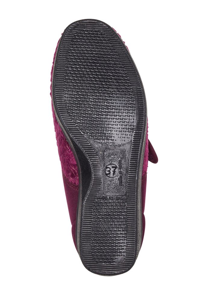 Laurina, klassische Damen-Klettschuhe, mit elastischem Samt BORDEAUX