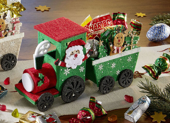 Süße Weihnachtslokomotiven mit süßer Füllung BUNT