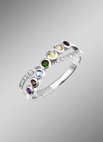 Strahlende Eleganz: Damenring mit echten Edelsteinen 