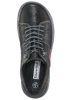 Sneaker aus Nappaleder mit Knitter-Struktur SCHWARZ-BURGUND