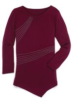 Shirt mit asymetrischem Saum in 2 Farben BORDEAUX