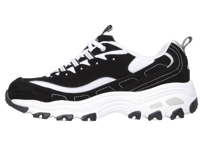 SKECHERS, sportliche Damen-Sneaker, mit herausnehmbarem Fu&szlig;bett SCHWARZ-WEISS