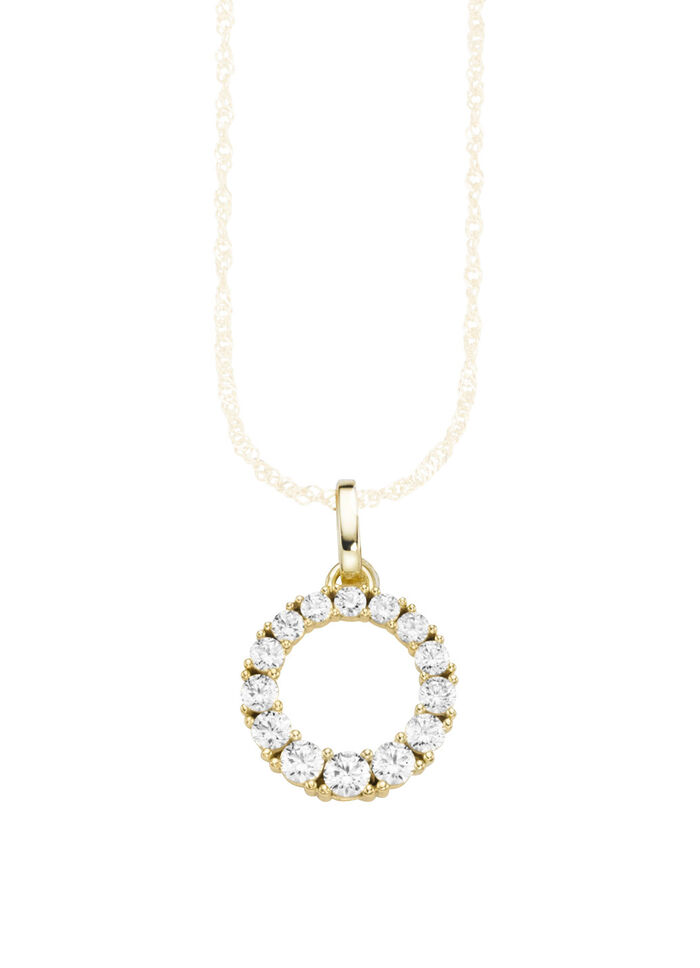 Funkelnder Anh&auml;nger mit synth. Zirkonia 