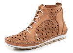 Gemini Bootie mit Knitter-Struktur CAMEL