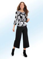 Shirt-Tunika mit Schmuckkn&ouml;pfen SCHWARZ-ECRU