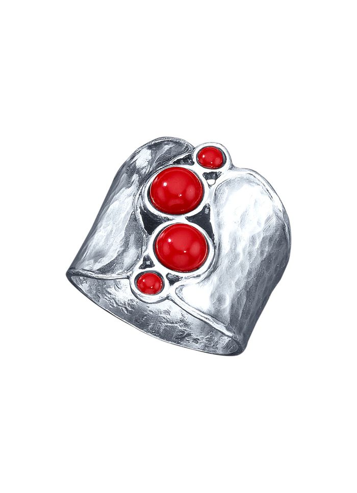 Au&szlig;ergew&ouml;hnlicher Damenring mit Koralle 