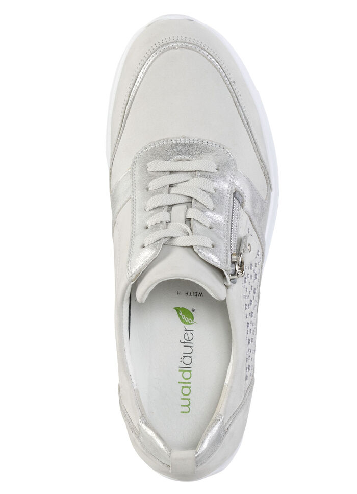 Waldläufer, bequeme Damen-Schnürschuhe, Weite H, mit herausnehmbarem Fußbett PASTELLGRAU