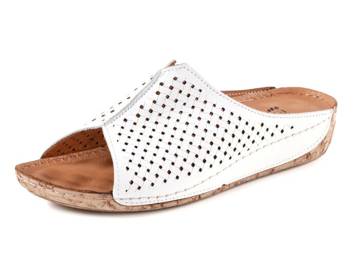 ELENA EDEN, sommerliche Damen-Pantoletten, aus Leder 