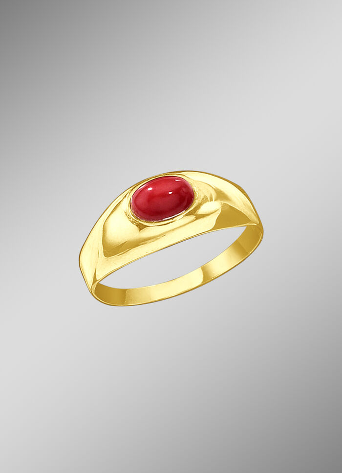 Hübscher Damenring mit Koralle 