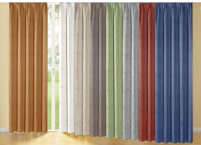 Blickdichter Verdunkelungsschal mit Kräuselband COGNAC