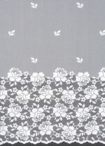 Filigraner Blumenfenster-Store mit Automatikfaltenband 1:3 