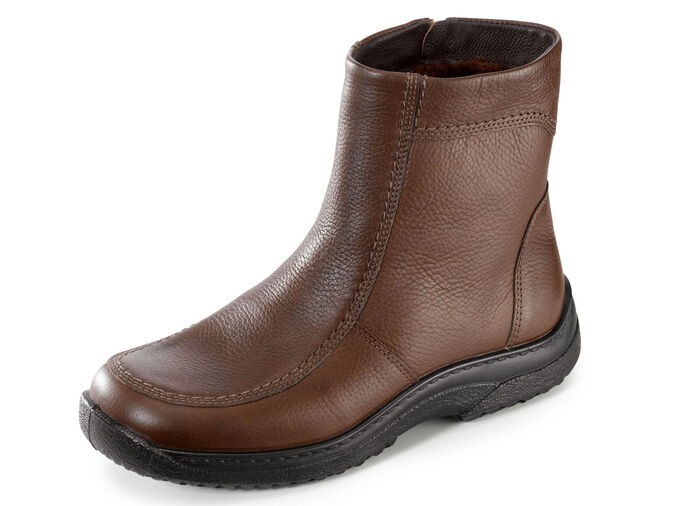 Stiefel mit echtem Lammfellfutter DUNKELBRAUN