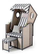 Single-Strandkorb mit 2 Sichtfensern/Bullaugen 