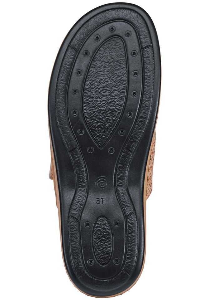 ELENA EDEN Pantolette mit W&ouml;rishofer Kork-Lederfu&szlig;bett SAND