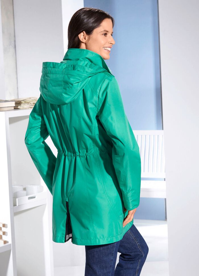 Funktionsjacke mit abnehmbarer Kapuze SMARAGDGR&Uuml;N