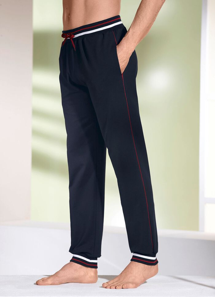 Hose mit Ripp-B&uuml;ndchen MARINE