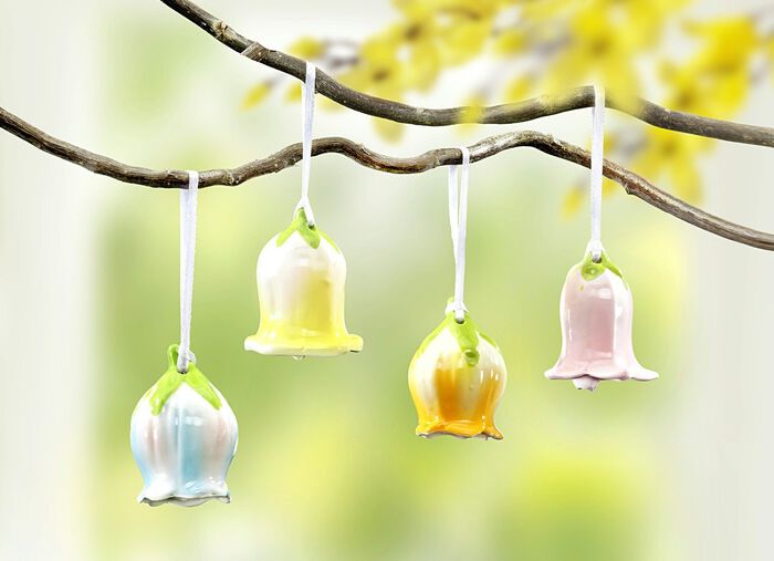 Blumengl&ouml;ckchen aus Porzellan, 4er-Set 