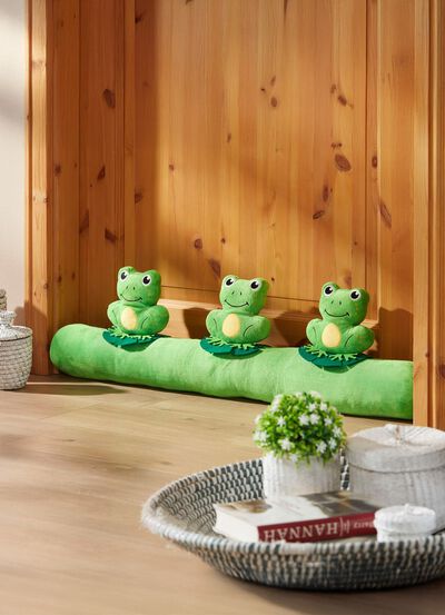 Zugluftrolle mit 3 lustigen Fr&ouml;schen 