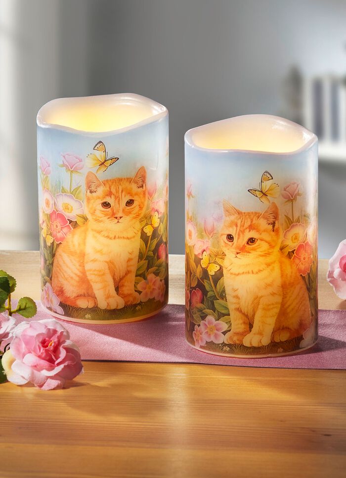 LED-Echtwachskerzen, 2er-Set 