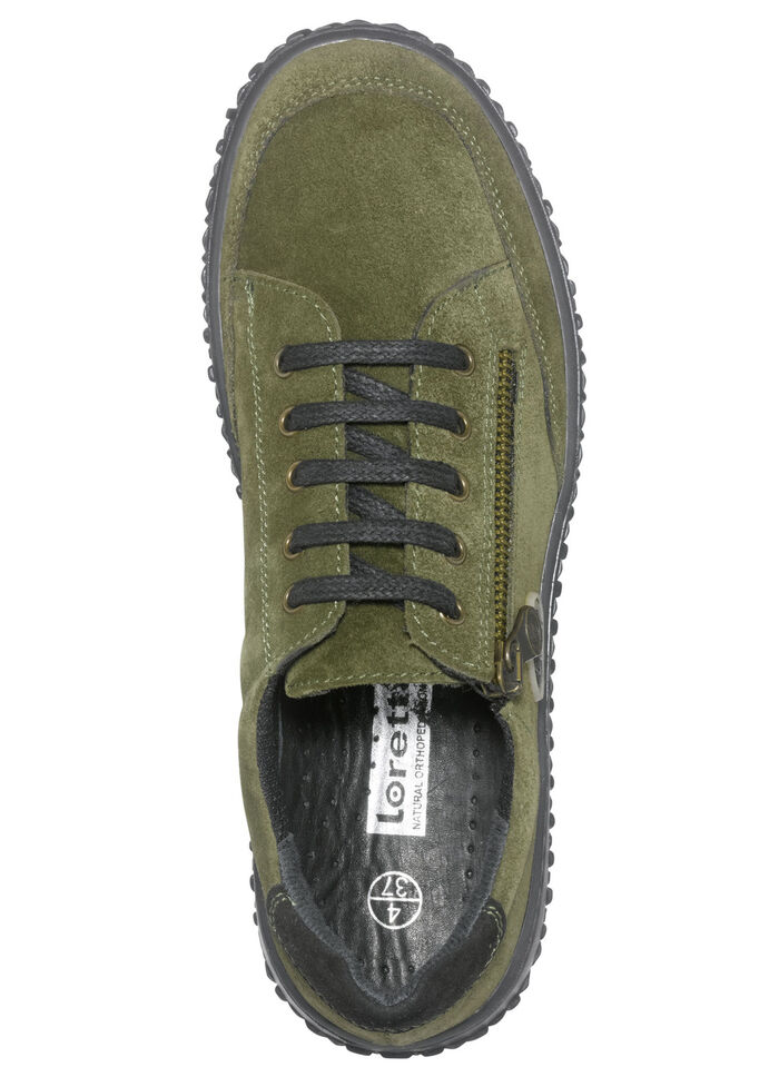 Schn&uuml;rschuh im modischen Design KHAKI-SCHWARZ