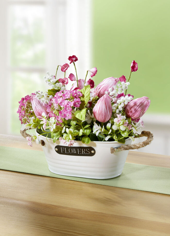 Tulpen-Gesteck in Topf 