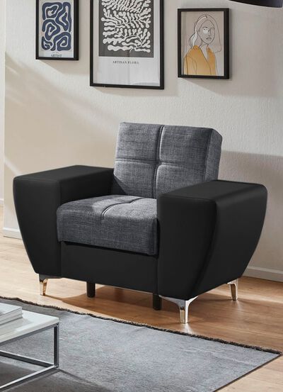 Frei im Raum aufstellbare Polsterm&ouml;bel mit Bettkasten und Liegefunktion 