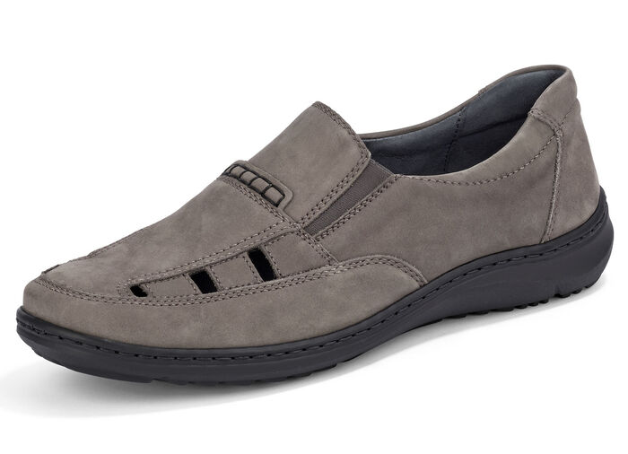 Waldläufer Slipper mit seitlichen Gummizügen GRAFIT