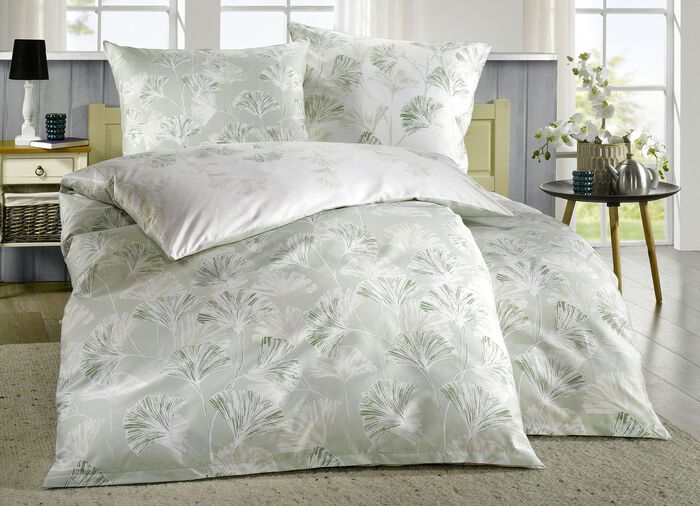 Feinbiber Bettwäschegarnitur aus dem Hause Biberna GRÜN