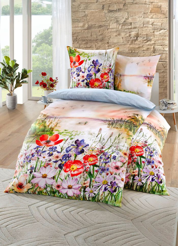 Bettw&auml;sche-Garnitur mit Wende-Kissenbezug 