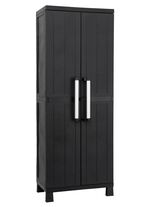 Ger&auml;teschrank Garage mit Holzlamellen-Effekt 