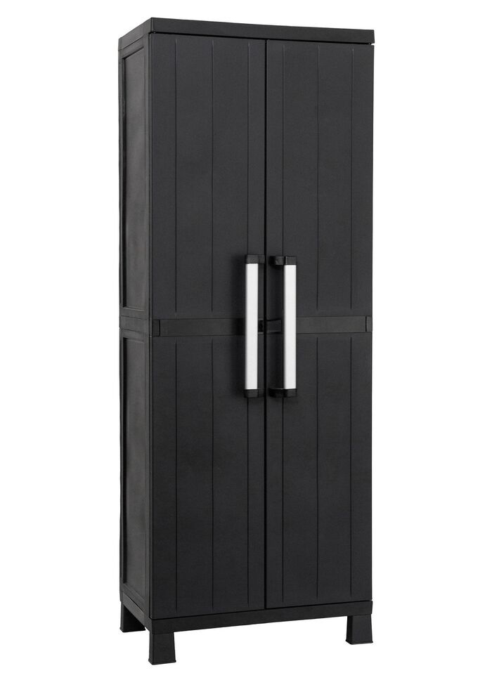 Ger&auml;teschrank Garage mit Holzlamellen-Effekt 