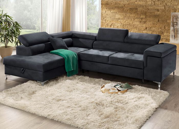 Polsterecke mit Bettfunktion und Komfortschaum-Polsterung 