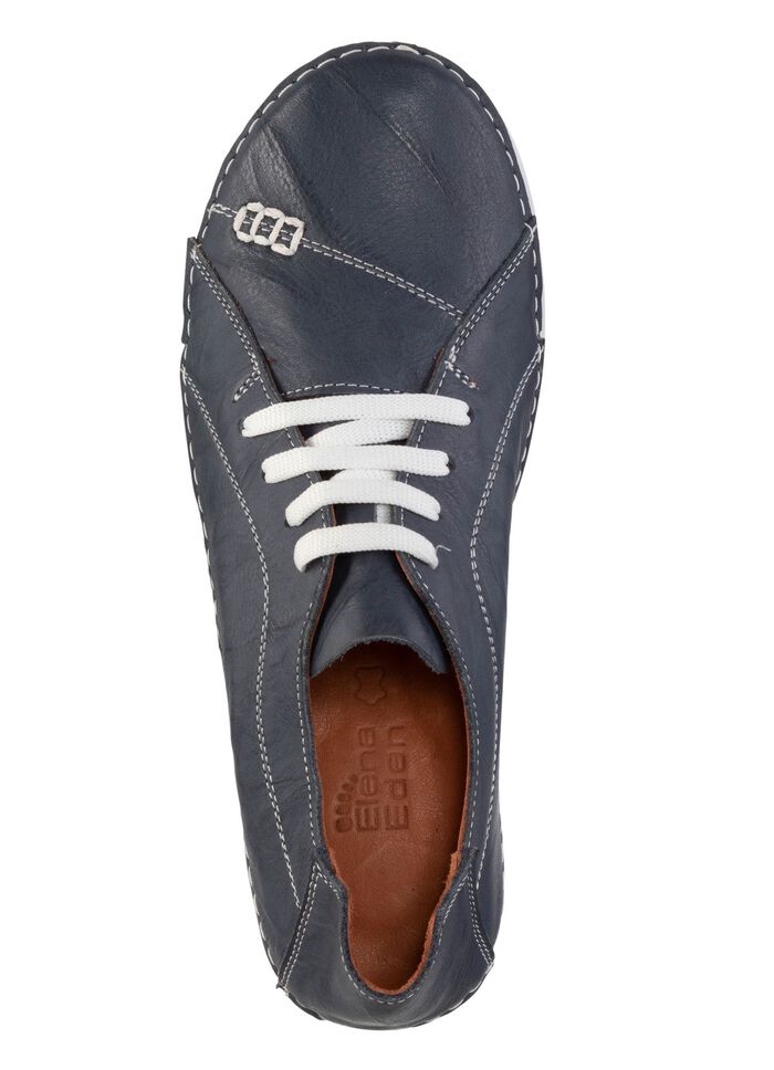 ELENA EDEN Schn&uuml;rschuh mit Knitter-Struktur und Zier-N&auml;hten 