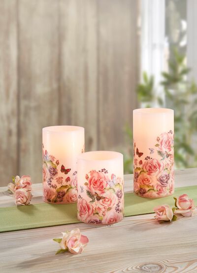 LED-Echtwachskerzen im 3er-Set 