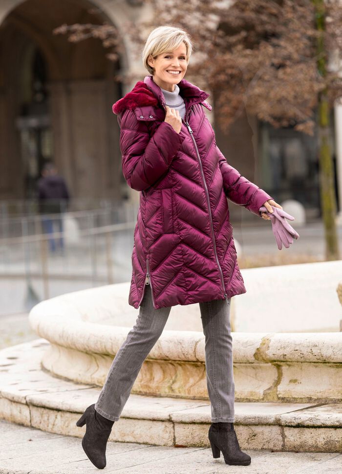 Kurzmantel mit Zickzack-Stepp 