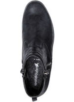 Waldläufer Stiefelette aus effektvoll geprägtem Leder SCHWARZ