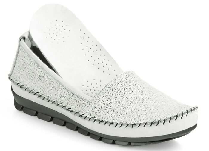 Gemini Mokassin-Slipper mit toller Prägung WEISS