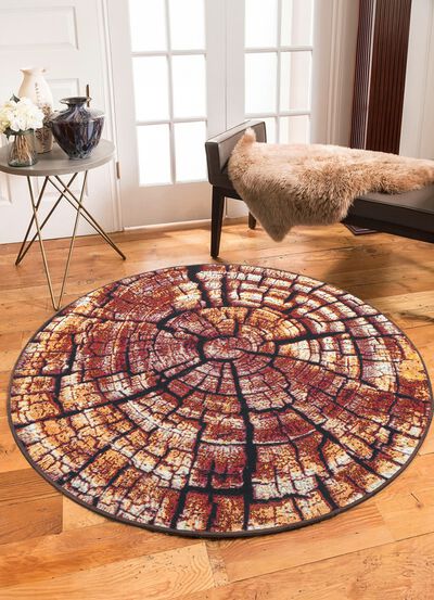 Teppich im naturnahen Baumstamm-Design 