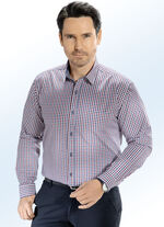 Kariertes "Milano Italy"-Hemd in 4 Farben BORDEAUX-MARINE-WEISS