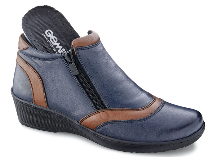 Gemini, bequeme Damen-Boots, Weite H, mit herausnehmbarem Fußbett MARINE-BRAUN