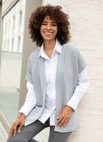 Strickweste mit Strukturmuster GRAU MELIERT